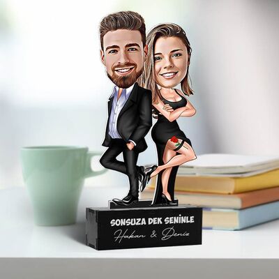 Birbirlerine Yakışan Çiftler Karikatürlü Biblo - 2
