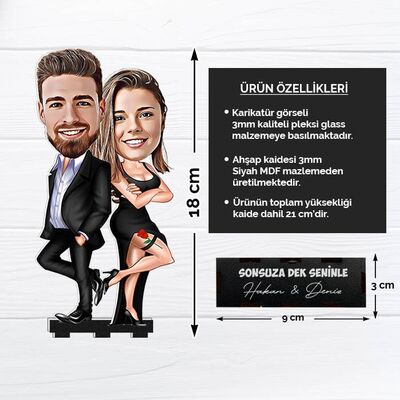 Birbirlerine Yakışan Çiftler Karikatürlü Biblo - 6