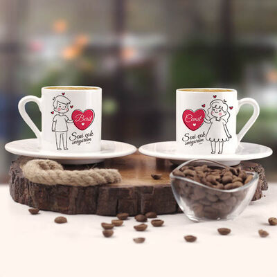 Biricik Aşkım İkili Kahve Fincanı - 3