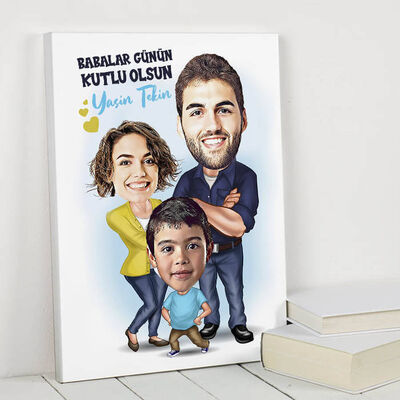 Biricik Babamız Karikatürlü Kanvas Tablo - 1