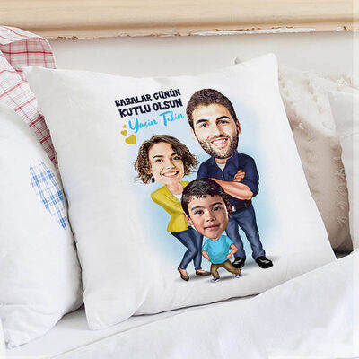 Biricik Babamız Karikatürlü Yastık - 1