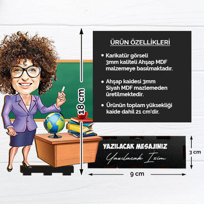 Biricik Öğretmenim Karikatürlü Biblo - 2