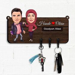 Biz Asla Ayrılamayız Ev Hediyesi Karikatürlü Anahtar Askısı