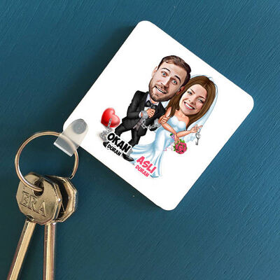 Biz Bize Mahkumuz Karikatürlü Anahtarlık - 1