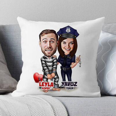 Biz Bize Mahkumuz Karikatürlü Yastık - 1