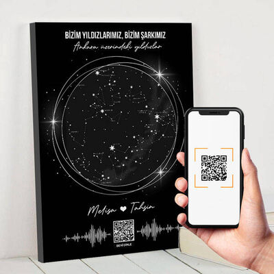 Bizim Yıldızlarımız Ses İzi Kanvas Tablo - 1
