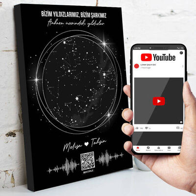 Bizim Yıldızlarımız Ses İzi Kanvas Tablo - 2