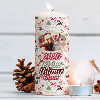 Bizim Yılımız Olsun Fotoğraf Baskılı Mum - 1