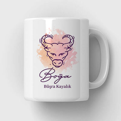 Boğa Burcuna Hediye Kupa Bardak - 1