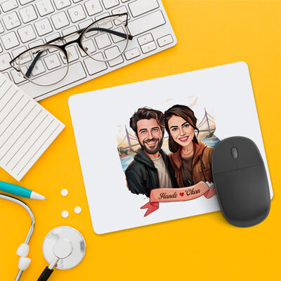 Boğaz Köprüsü ve Aşkımız Karikatürlü Mousepad - 1