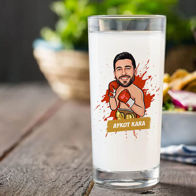 Boksör Karikatürlü İkili Rakı Bardağı - 2