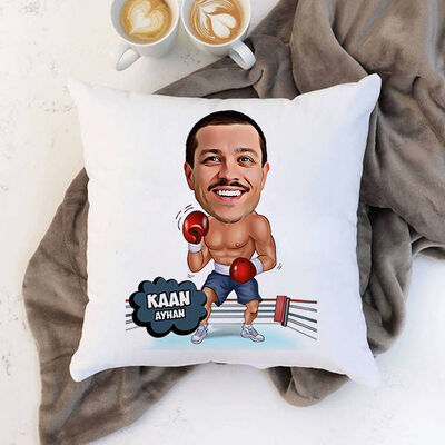 Boksör Karikatürlü Yastık - 1