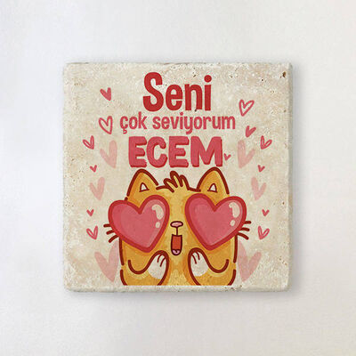 Bu Kedicik Seni Seviyoo Bardak Altlığı - 1
