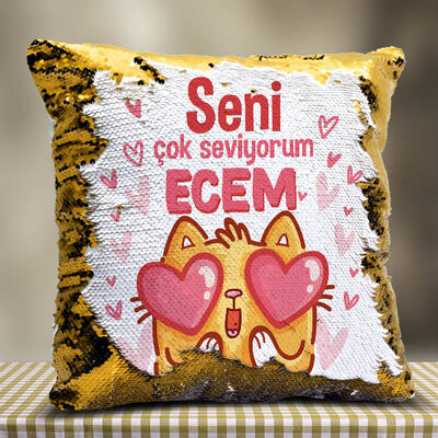 Bu Kedicik Seni Seviyoo Sihirli Yastık - 1
