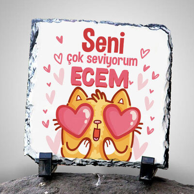 Bu Kedicik Seni Seviyoo Taş Baskı - 1
