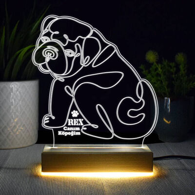 Bulldog Tasarımlı 3d Led Lamba - 1
