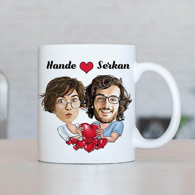 Büyük Aşkımız Karikatürlü Sevgili Bardağı - 1