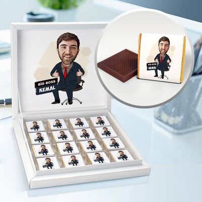Büyük Patron Karikatürlü Çikolata Kutusu - 1