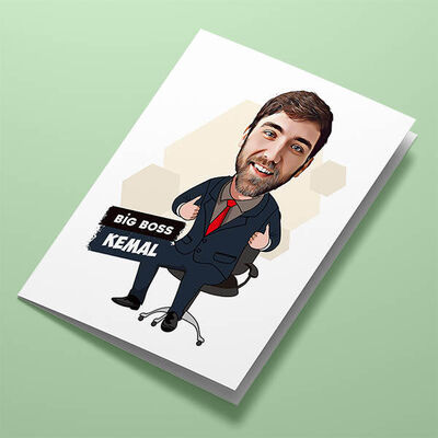 Büyük Patron Karikatürlü Tebrik Kartı - 1