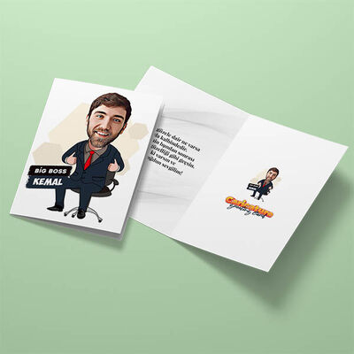 Büyük Patron Karikatürlü Tebrik Kartı - 3