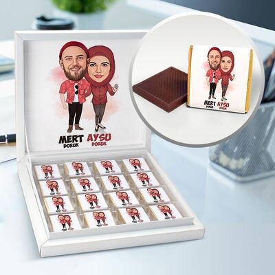 Büyük Sevdamız Karikatürlü Çikolata Kutusu - 1