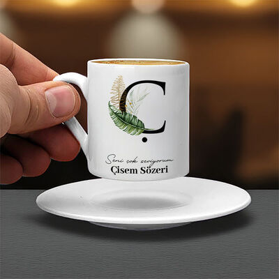 Ç Harfli Kişiye Özel Kahve Fincanı - 1