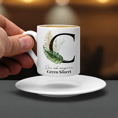 C Harfli Kişiye Özel Kahve Fincanı - 1