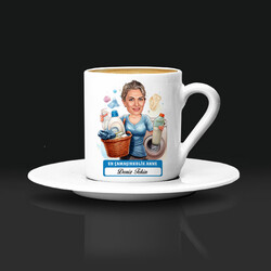 Çamaşırkolik Anne Karikatürlü Kahve Fincanı - 3