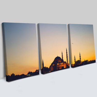 Camii Tasarımlı Dekoratif 3 Parça Tablo - 1