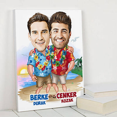 Candan Kankiler Karikatürlü Kanvas Tablo - 1