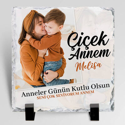 Canım Anneciğim Fotoğraflı Taş Blok - 1