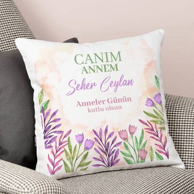 Canım Annem Çiçekli Yastık - 1