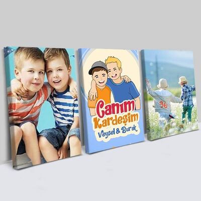 Canım Kardeşim 3 Parça Kanvas Tablo - 1