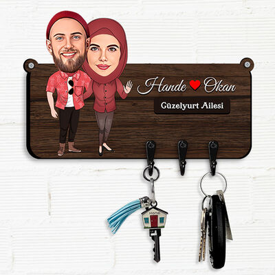 Canım Karım ve Ben Hediyelik Karikatürlü Anahtar Askısı - 1