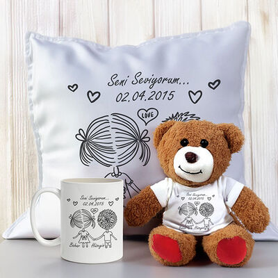Canım Sevgilim Kupa Ayıcık ve Yastıklı Set - 1