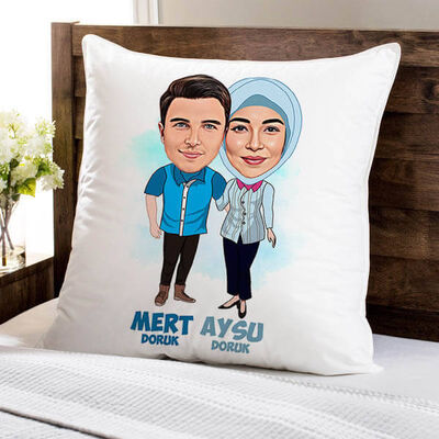 Canım Sevgilime Hediyem Karikatürlü Yastık - 1