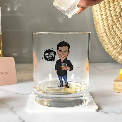 Çekici Adam Karikatürlü Viski Bardağı - 2