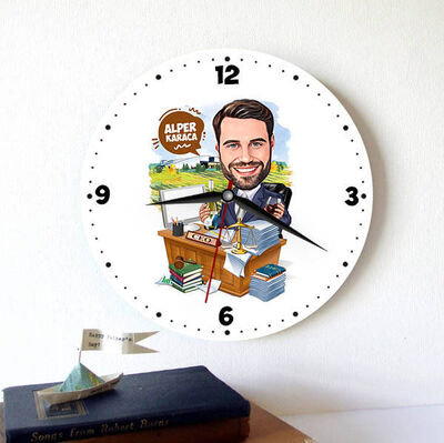 CEO Erkek Karikatürlü Duvar Saati - 1