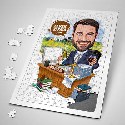 Ceo Erkek Karikatürlü Puzzle - 1