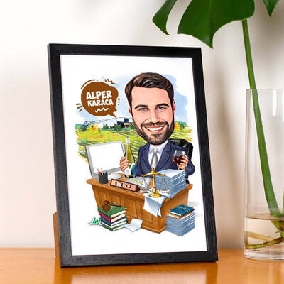 CEO Erkek Karikatürlü Resim Çerçevesi - 1