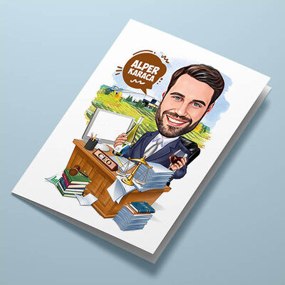 Ceo Erkek Karikatürlü Tebrik Kartı - 1