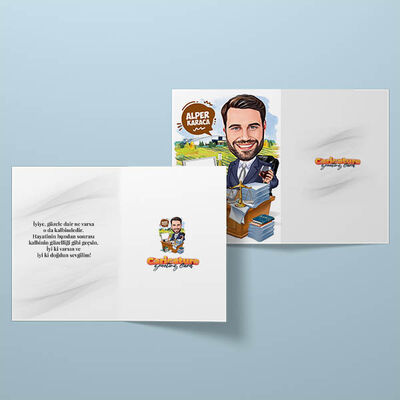 Ceo Erkek Karikatürlü Tebrik Kartı - 2