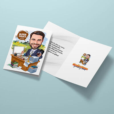 Ceo Erkek Karikatürlü Tebrik Kartı - 3