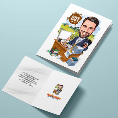 Ceo Erkek Karikatürlü Tebrik Kartı - 4