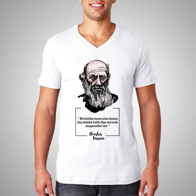 Charles Darwin Esprili Tişört - 1