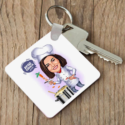 Chef Hatun Karikatürlü Anahtarlık - 1