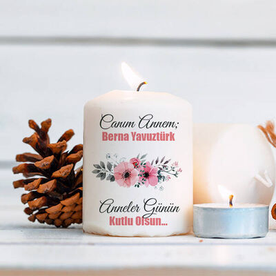 Çiçek Anne Temalı Kişiye Özel Mum - 1