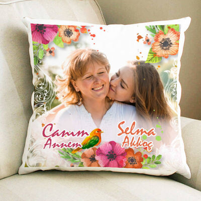 Çiçek Motifli Anne Yastığı - 1