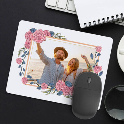 Çiçek Motifli Fotoğraflı Mousepad - 1