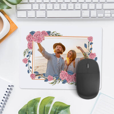 Çiçek Motifli Fotoğraflı Mousepad - 3